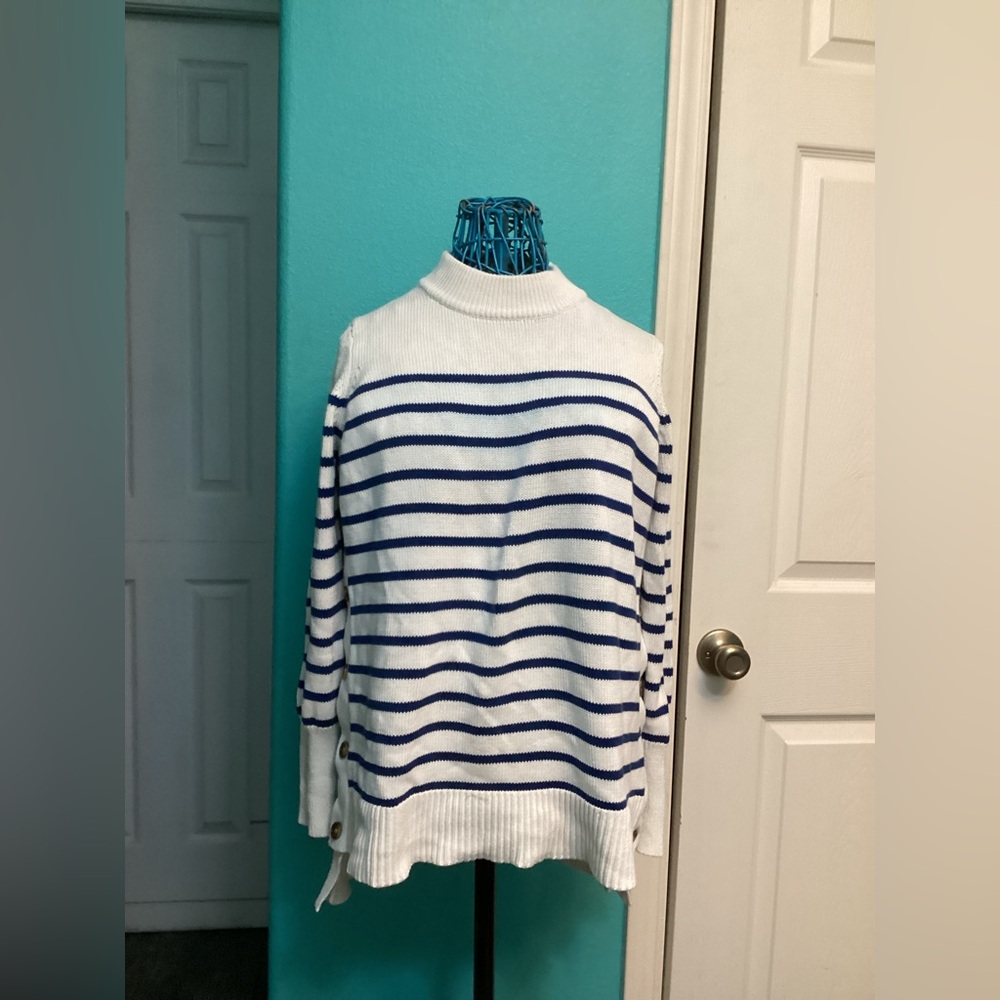 Blue Stripe Bar Harbor Sweater - Picture 5 of 9